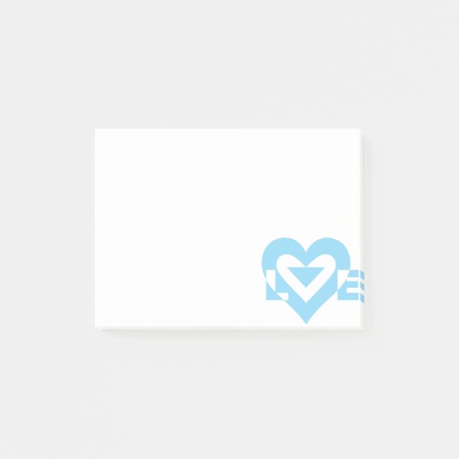 Cool Love Graphic, Blue Post-it Notes (Front)