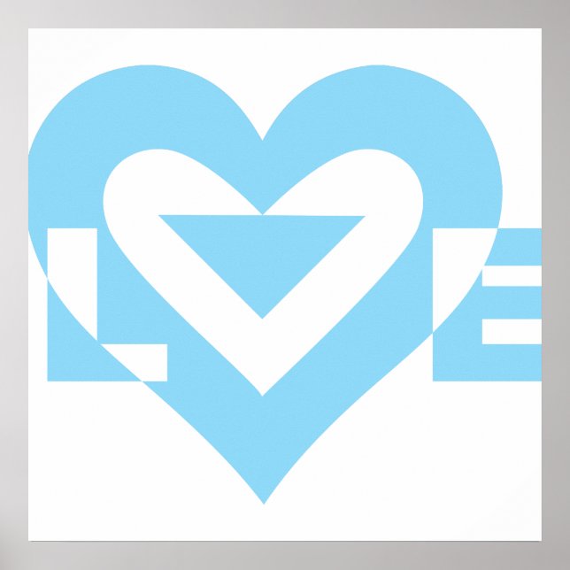 Cool Love Graphic, Blue Poster (Front)