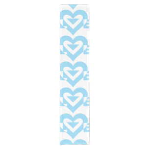 Cool Love Graphic, Blue Short Table Runner