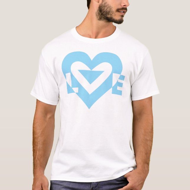 Cool Love Graphic, Blue T-Shirt (Front)