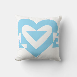 Cool Love Graphic, Blue Throw Pillow
