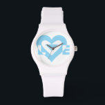 Cool Love Graphic, Blue Watch<br><div class="desc">A graphic logo design, custom made. LOVE in blue.</div>