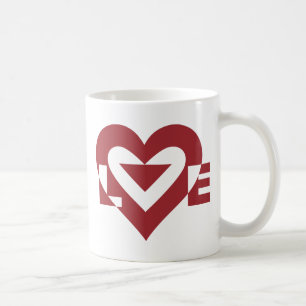 Cool Love Graphic, Burgandy Coffee Mug