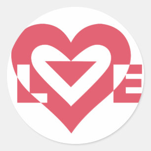 Cool Love Graphic, Cherry Pink Classic Round Sticker