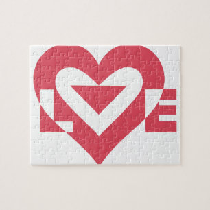 Cool Love Graphic, Cherry Pink Jigsaw Puzzle