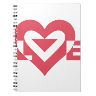 Cool Love Graphic, Cherry Pink Notebook