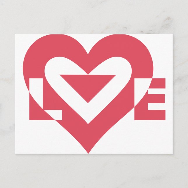 Cool Love Graphic, Cherry Pink Postcard (Front)