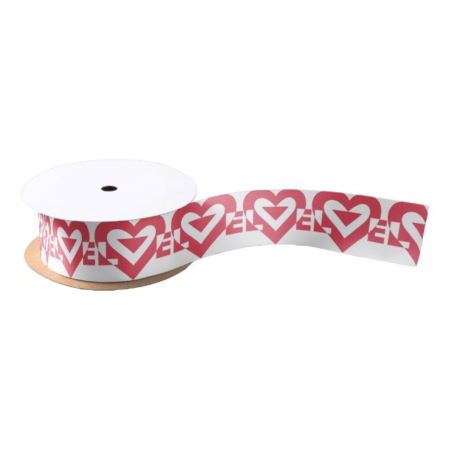 Cool Love Graphic, Cherry Pink Satin Ribbon (Spool)