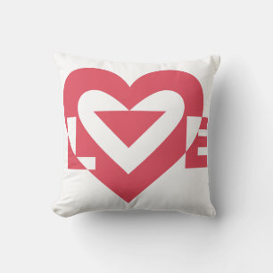 Cool Love Graphic, Cherry Pink Throw Pillow