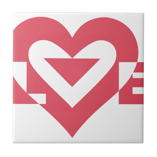 Cool Love Graphic, Cherry Pink Tile (Front)