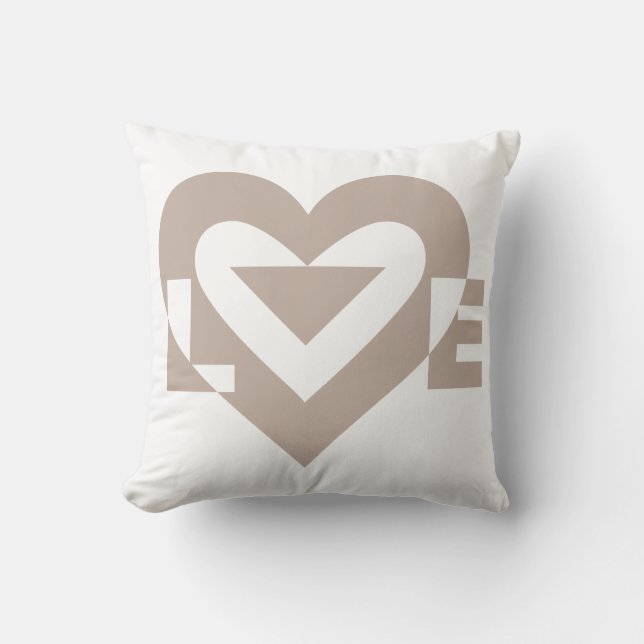 Cool Love Graphic, Grey Throw Pillow (Front)