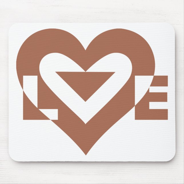 Cool Love Graphic, Mocha Brown Mouse Pad (Front)