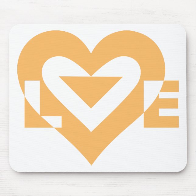 Cool Love Graphic, Orange Mouse Pad (Front)