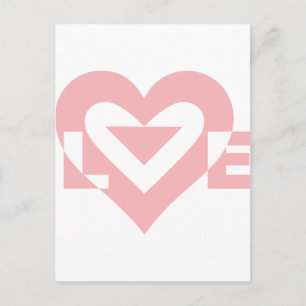 Cool Love Graphic, Pink Postcard