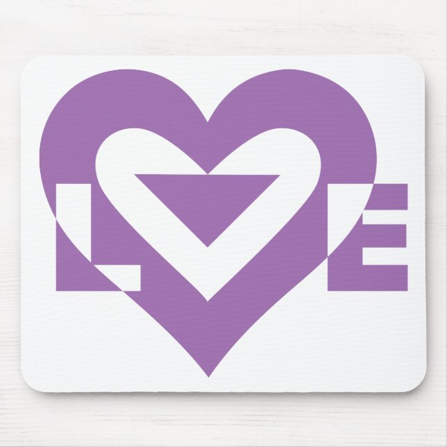 Cool Love Graphic, Purple Mouse Pad (Front)