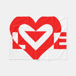 Cool Love Graphic, Red Fleece Blanket