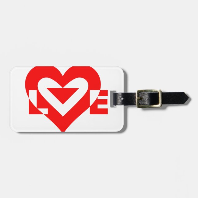 Cool Love Graphic, Red Luggage Tag (Front Horizontal)