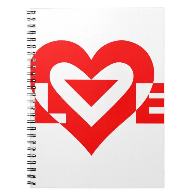 Cool Love Graphic, Red Notebook (Front)