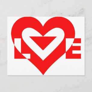 Cool Love Graphic, Red Postcard