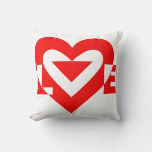 Cool Love Graphic, Red Throw Pillow