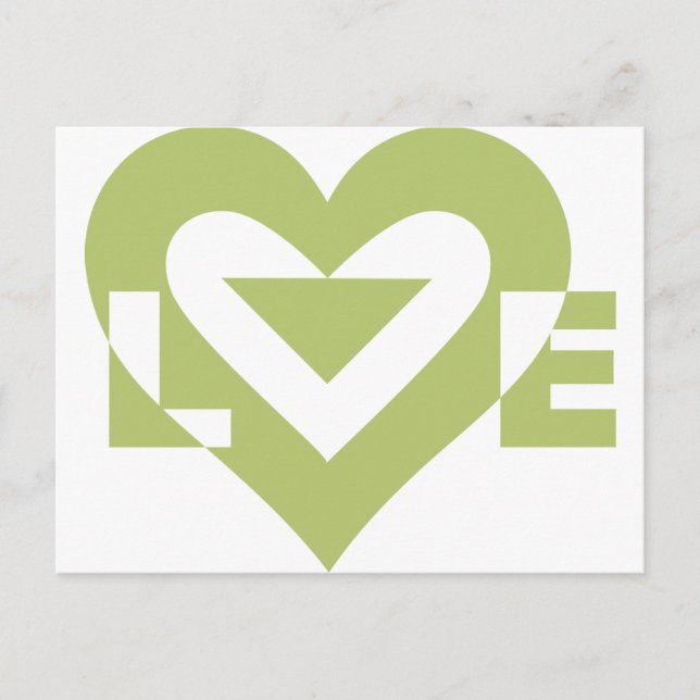 Cool Love Graphic, Sage Green Postcard (Front)