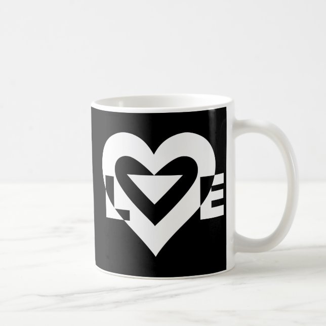 Cool Love Graphic, White Coffee Mug (Right)