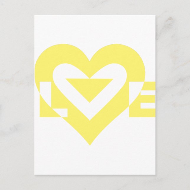 Cool Love Graphic, Yellow Postcard (Front)