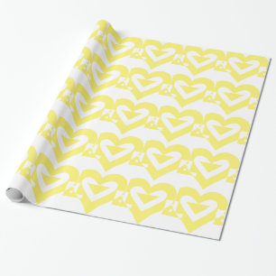 Cool Love Graphic, Yellow Wrapping Paper