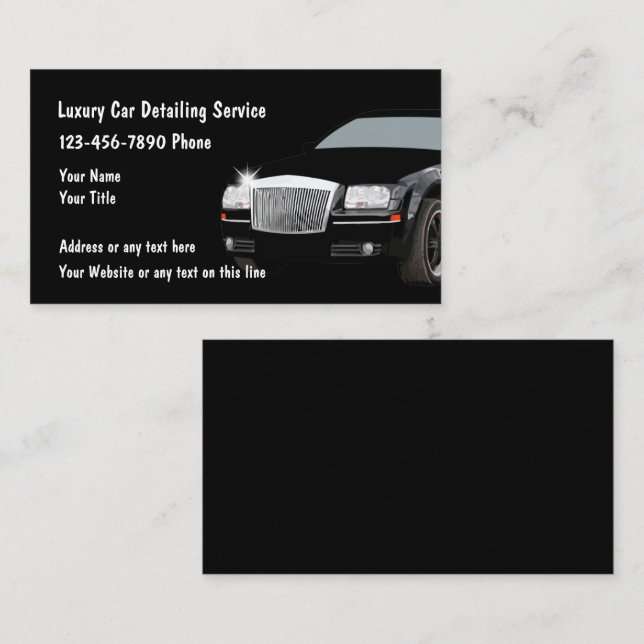 Cool Luxury Automotive Détail Cartes de visite (Devant / Derrière)