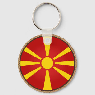 Cool Macedonia Flag Seal Keychain