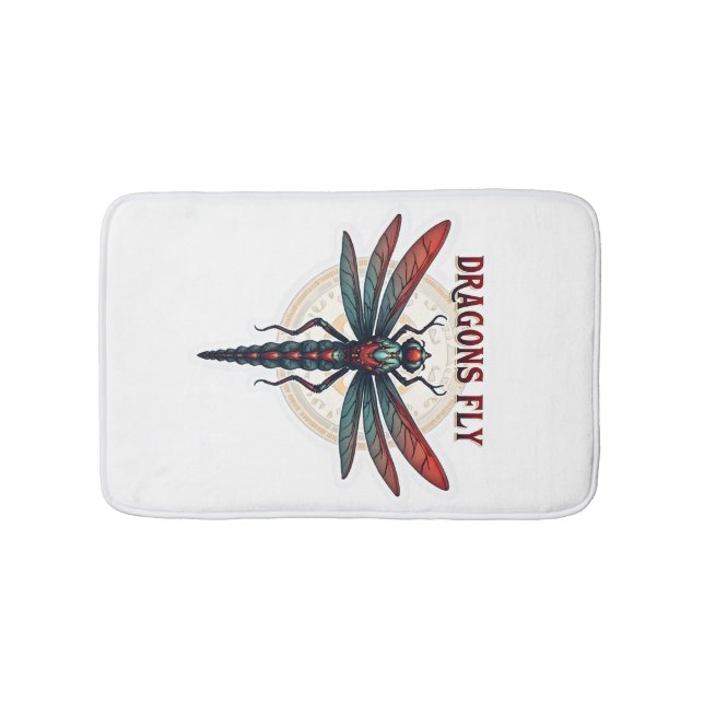 Cool Machined Steampunk Dragonfly - Dragons Fly -  Bath Mat (Front)