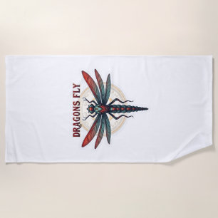 Cool Machined Steampunk Dragonfly - Dragons Fly - Beach Towel