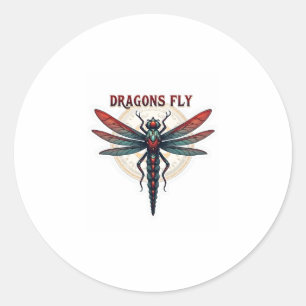 Cool Machined Steampunk Dragonfly - Dragons Fly -  Classic Round Sticker