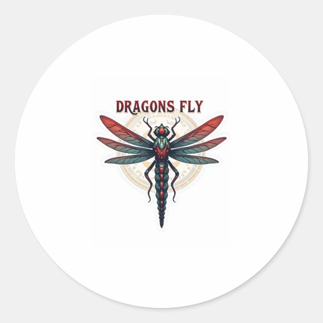 Cool Machined Steampunk Dragonfly - Dragons Fly -  Classic Round Sticker (Front)