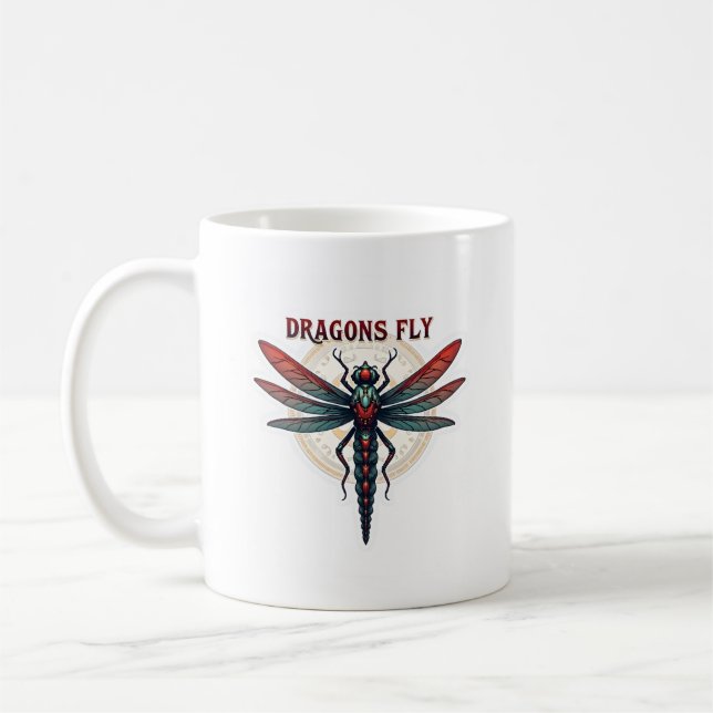 Cool Machined Steampunk Dragonfly - Dragons Fly -  Coffee Mug (Left)
