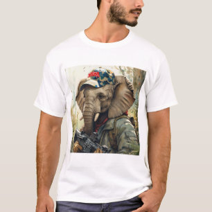 Cool MAGA Elephant with Gun & Camouflage AMERICA T-Shirt
