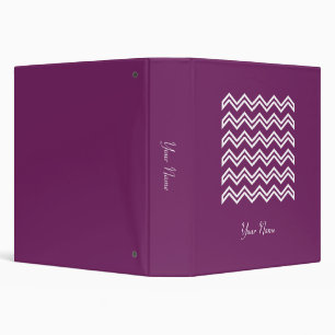 Cool Magenta Purple Chevron Pattern Binder