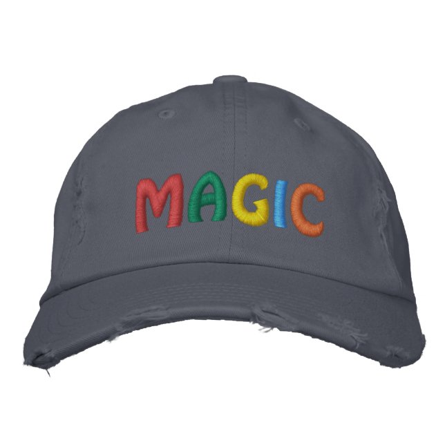 Cool MAGIC Colorful Letters Embroidered Hat (Front)