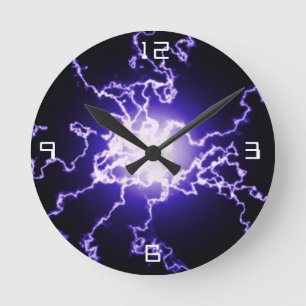 Cool Magic Lightning ball Round Clock