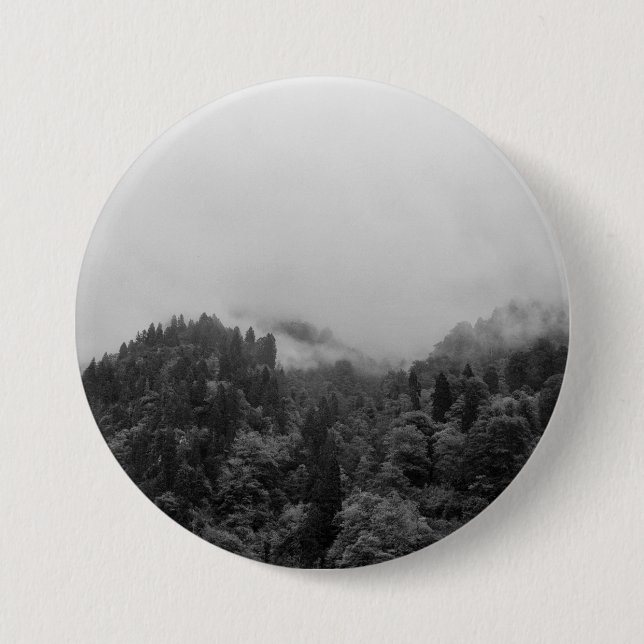 Cool, magical foggy nature 3 inch round button (Front)