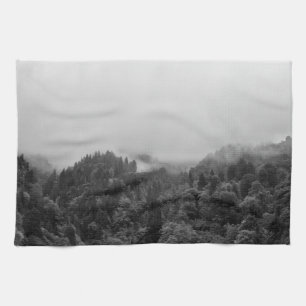 Cool, magical foggy nature kitchen towel