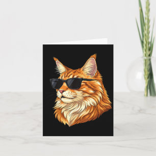Cool Maine Coon Cat Wearing Sunglasses Funny Cats Card