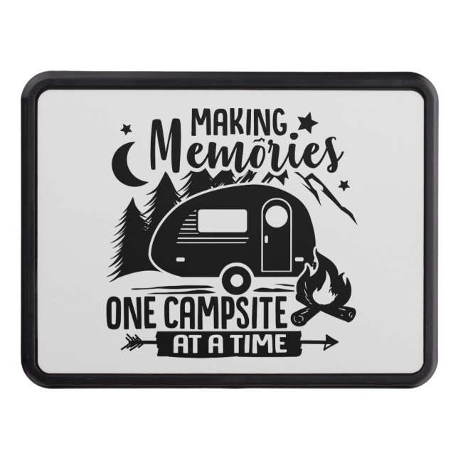 cool making memories camping word art trailer hitch cover (Front)