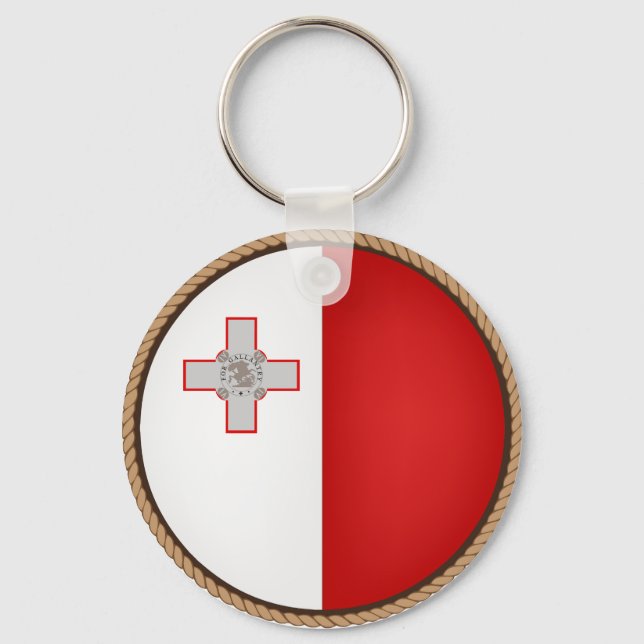 Cool Malta Flag Seal Keychain (Front)