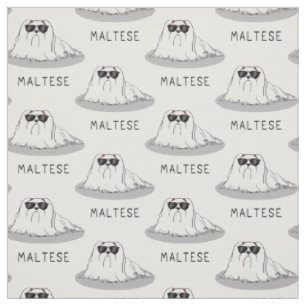 Cool Maltese Dog with Sunglasses - Cute Fabric