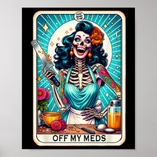 Cool Mama Club Tarot Card Skeleton Halloween  Poster