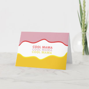 'Cool Mama' retro waves brightly coloured  Holiday Card