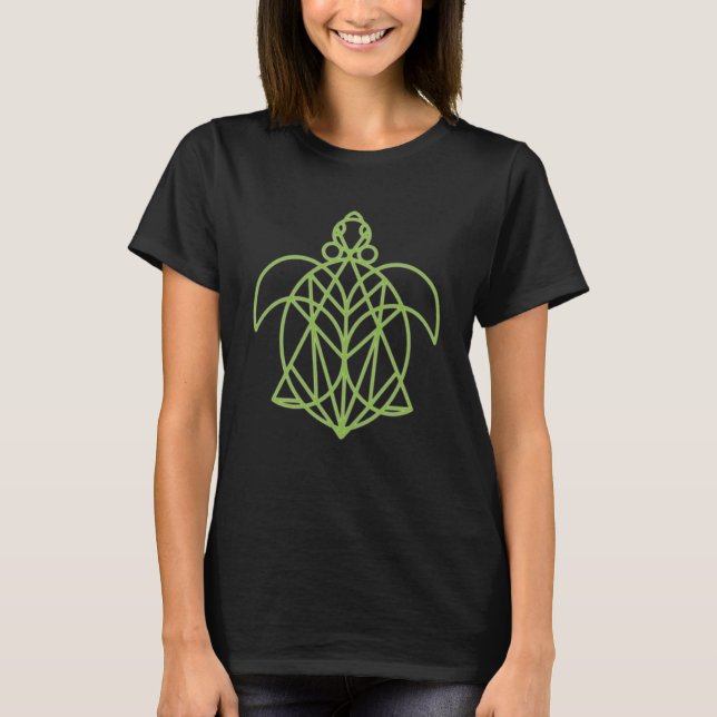 Cool Mandala Sacred Geometry Turtle  2 T-Shirt (Front)