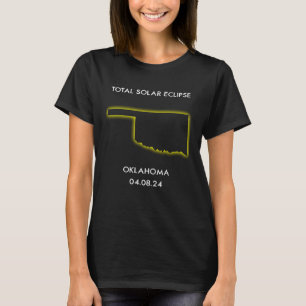 Cool Map Oklahoma Totality Solar Eclipse April 8 2 T-Shirt