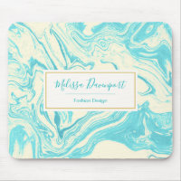 Cool Marble Design in Turquoise and Cream Custom